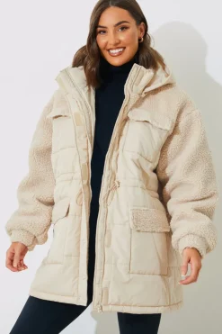 Detachable Hood Borg Puffer Coat