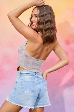 Distressed Denim Shorts