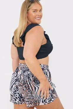 Elasticated Waist Leopard Print Co-Ord Beach Short