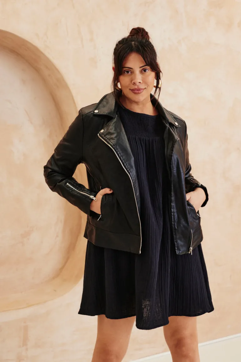 Faux Leather Biker Jacket