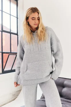 FITS Embossed Knitted Co-Ord Hoodie