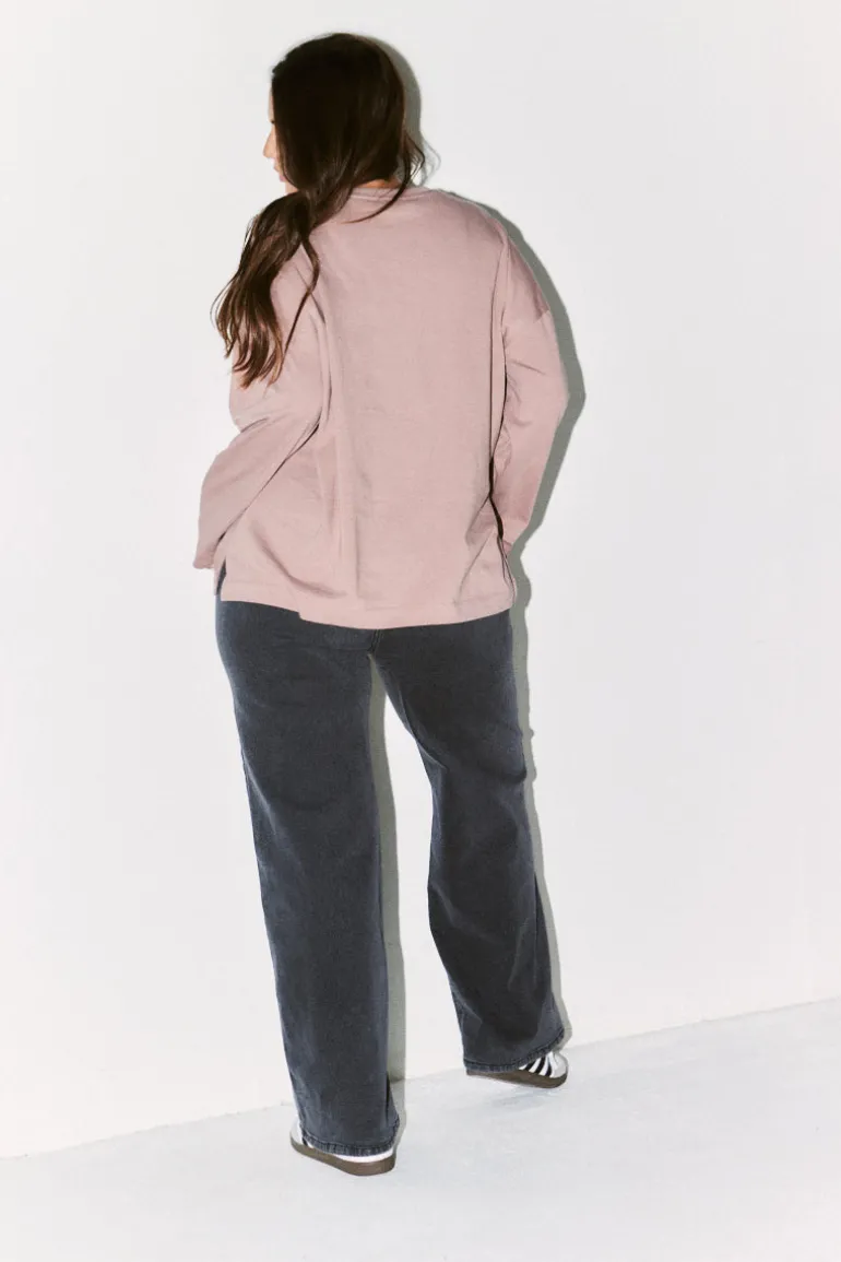 Fits Embroidered Crew Neck Long Sleeve T-Shirt
