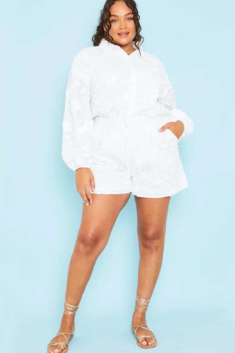 Floral Applique Drawstring Co-Ord Shorts