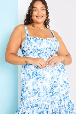 Floral Corset Detail Midaxi Dress