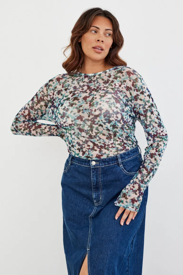 Floral Mesh T-Shirt