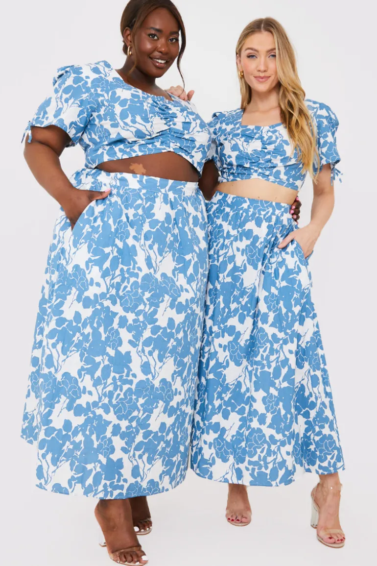 Floral Print Midi Skirt