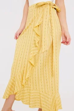 Floral Print Wrap Midaxi Skirt