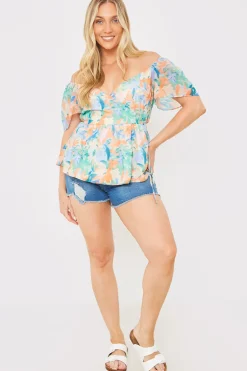Floral Wrap Blouse