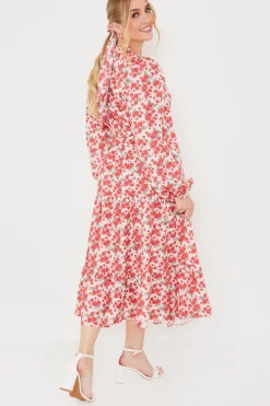 Floral Wrap Midi Dress