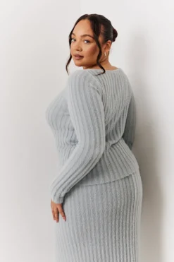 Fluffy Rib Co-Ord Knitted Jumper