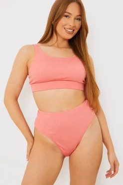 Fuller Support Crinkle Sqaure Neck Bikni Top