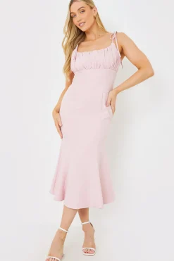 Gathered Bust Midi Dress