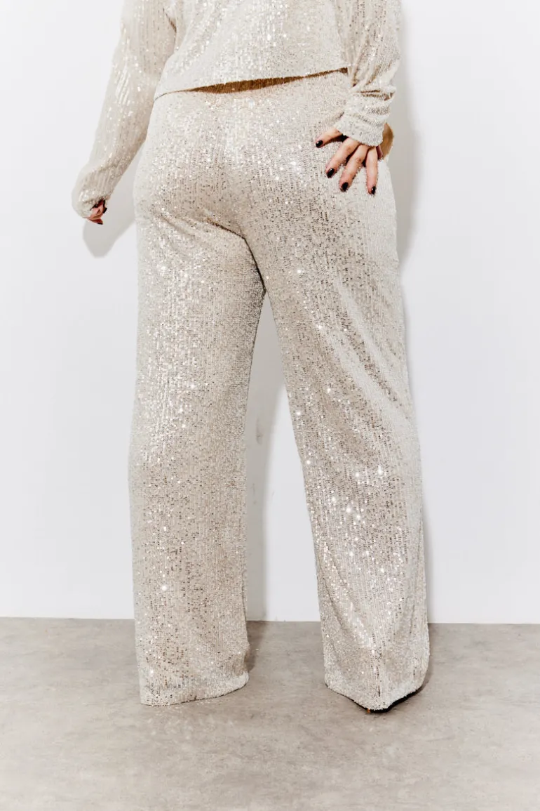 Gold Sequin Wide Leg Trouser