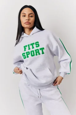 Grey Marl Fits Sport Bubble Print Co-Ord Hoodie