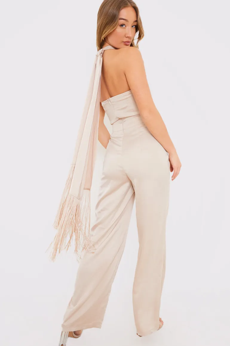 Halter Neck Wide Leg Jumpsuit