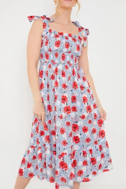 Henley Red Poppy Dress