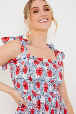 Henley Red Poppy Dress
