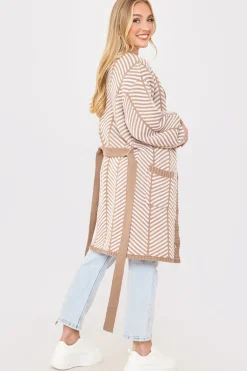 Herringbone Belted Cardigan