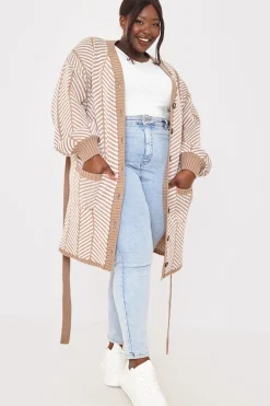 Herringbone Belted Cardigan