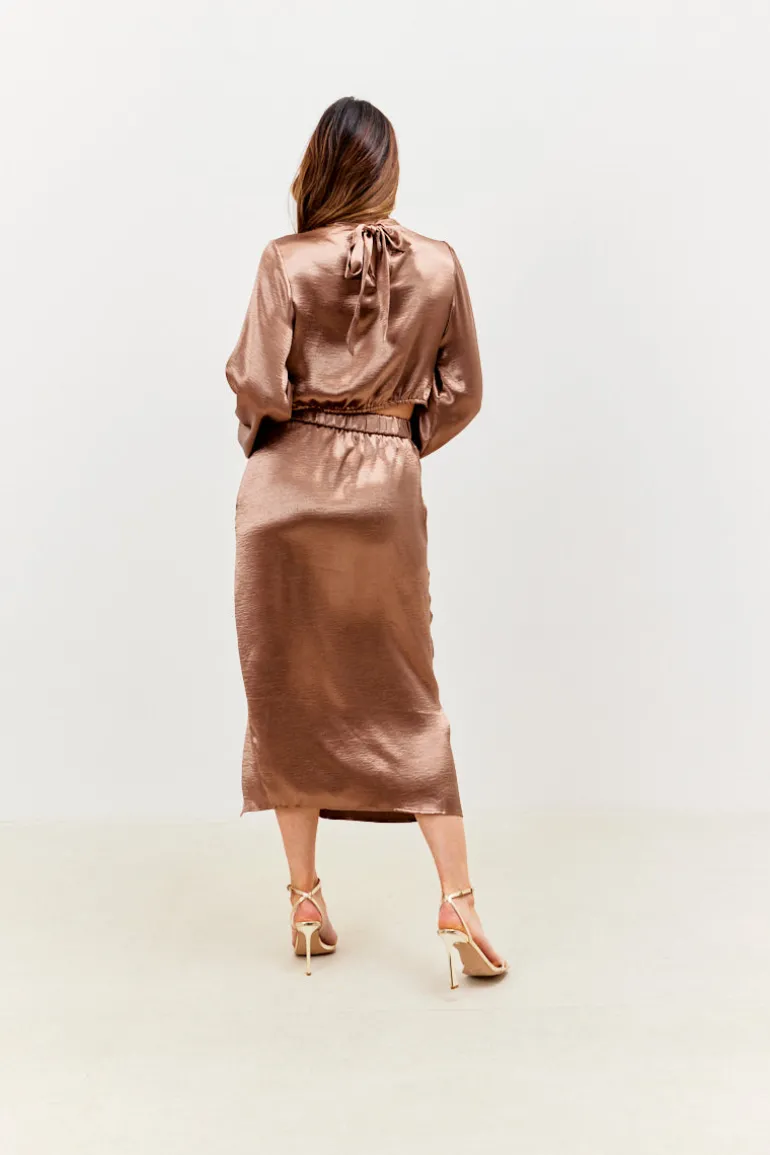 High Neck Wrap Co-Ord Top