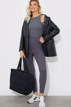 High Waisted Sculpt and Control Ribbed Leggings