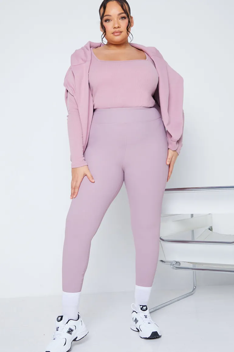 High Waisted Sculpting Ribbed Leggings
