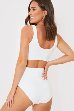 High Waisted Towelling Control Bikini Bottoms