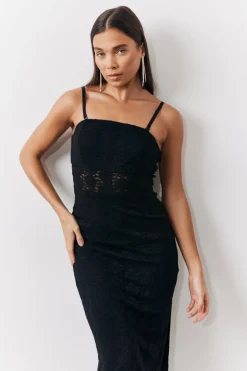 Lace Bandeau Midi Dress