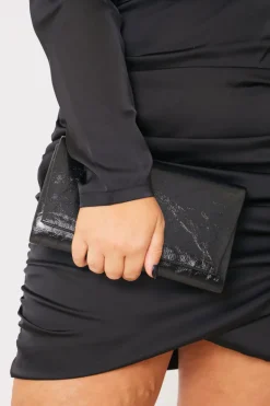 Leather Look Clutch Bag