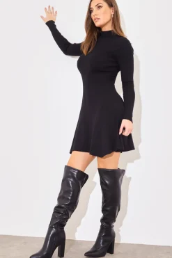 Leather Look Knee High Boots