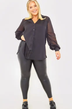 Leather Look Snake Leggings