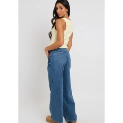 Lemon Sleeveless Button Front Top