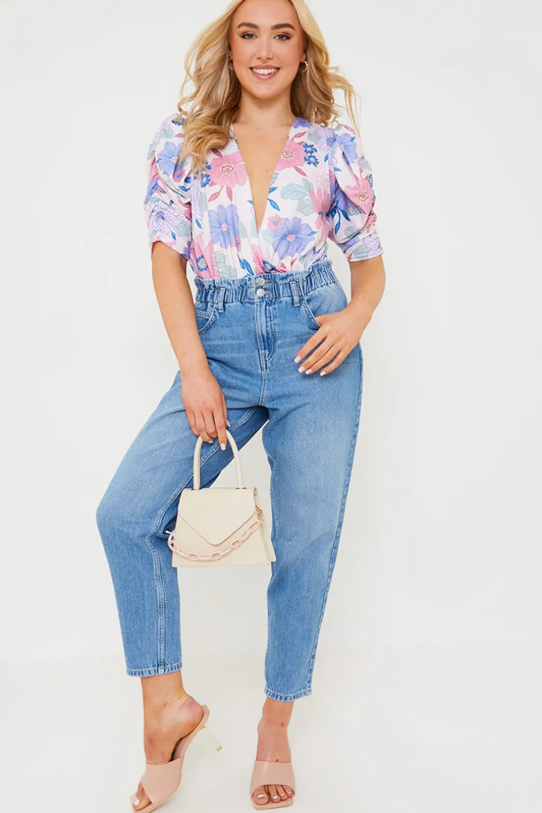 Lightwash Denim Paperbag Jeans