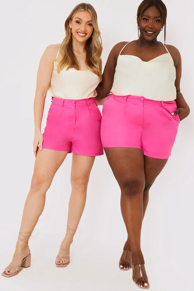 Linen Look Tailored Shorts