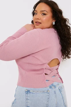 Long Sleeve Lace Back Crop Top