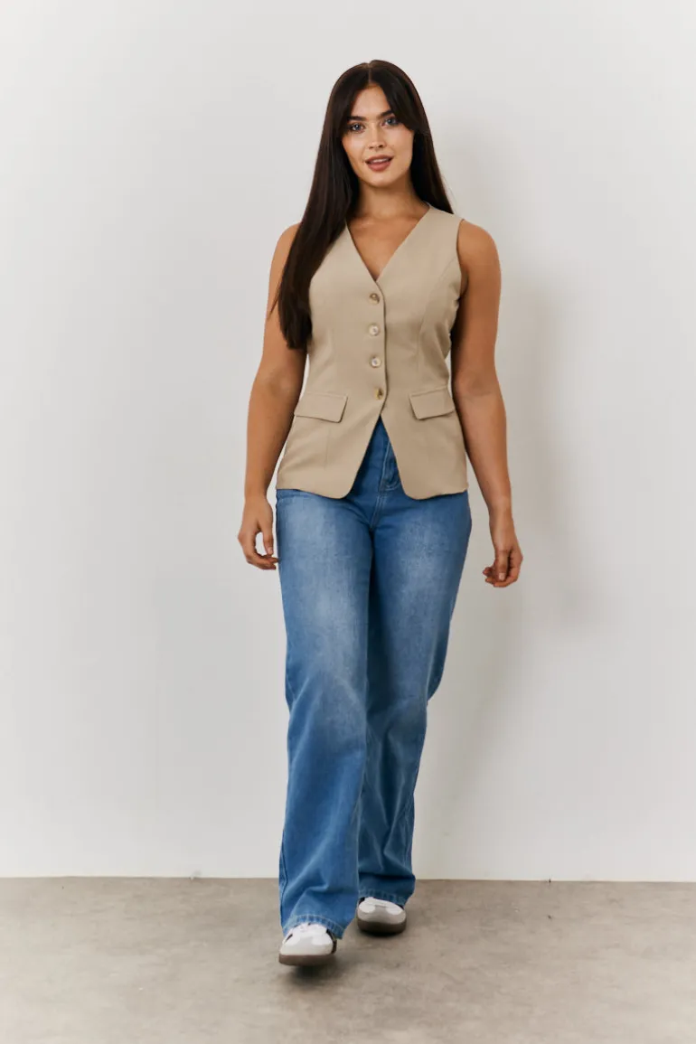Longline Button Through Waistcoat