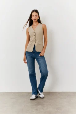 Longline Button Through Waistcoat