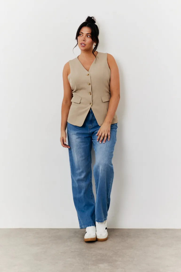 Longline Button Through Waistcoat