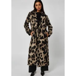 Longline Leopard Formal Coat