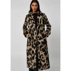 Longline Leopard Formal Coat