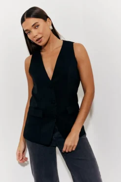 Longline Pocket Detail Waistcoat