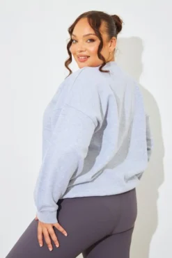 Marl Crew Neck Fleeceback Sweater