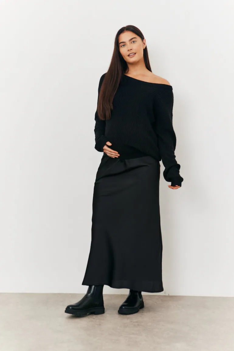 Maternity Satin Slip Midaxi Skirt