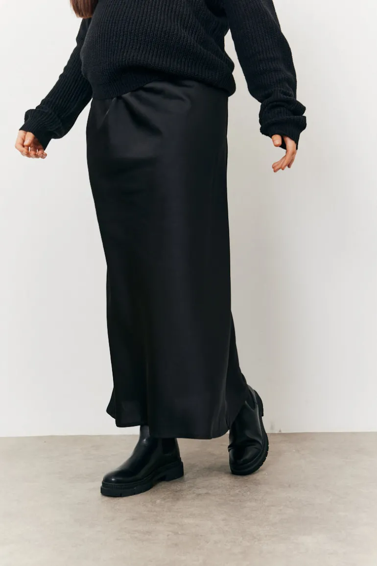 Maternity Satin Slip Midaxi Skirt