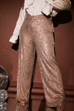 Matte Sequin Wide Leg Trousers