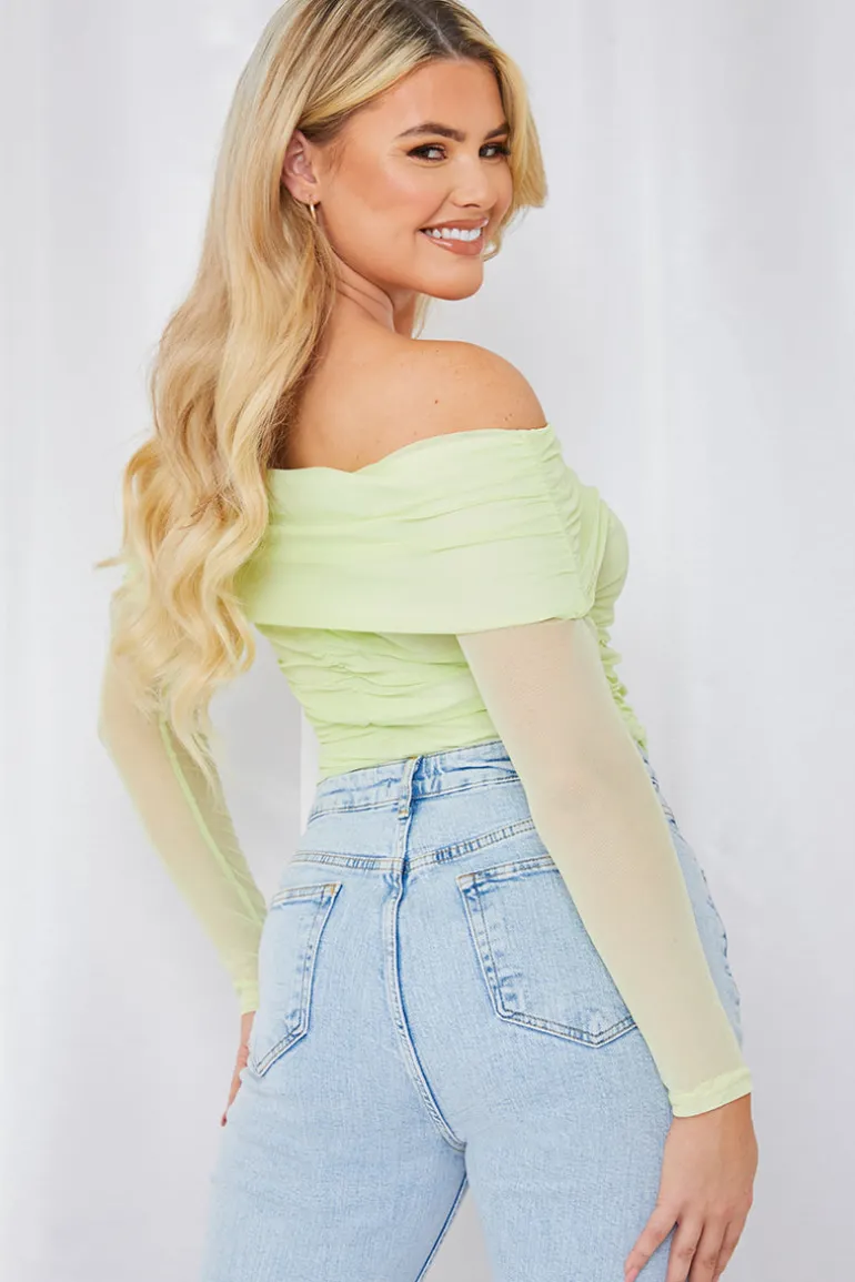 Mesh Bardot Top