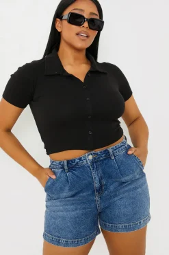Mid Wash Denim Shorts