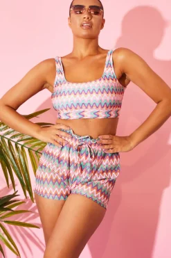 Multi Zig Zag Crochet Paperbag Shorts