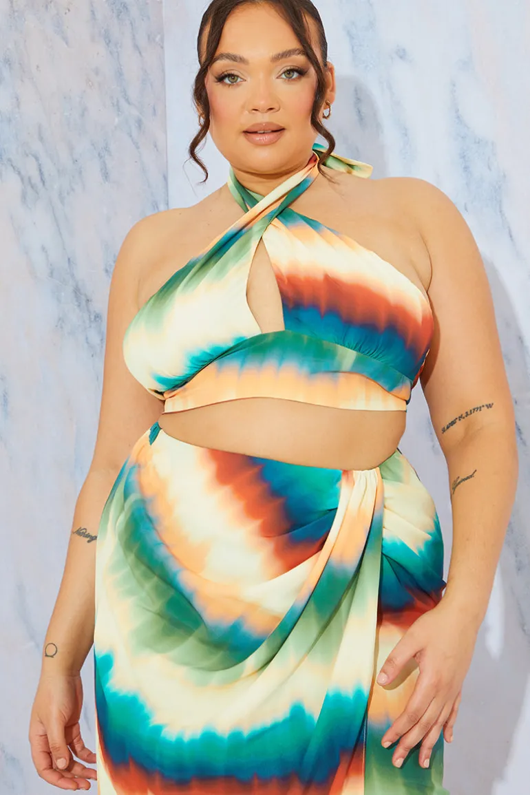 Ombre Halterneck Cut Out Top