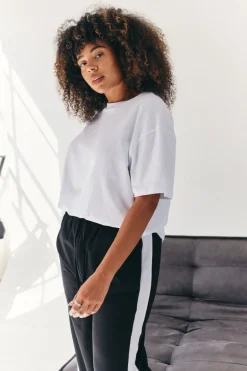 Oversized Boyfriend Embroidered Sleeve T-Shirt